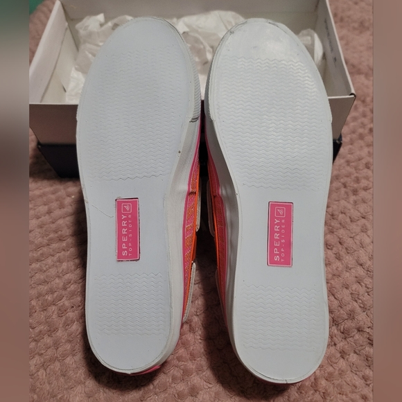 Sperry Top-Sider Bahama Canvas Women's Shoe 7.5(W) Pink/Orange/Sequins - Picture 3 of 4